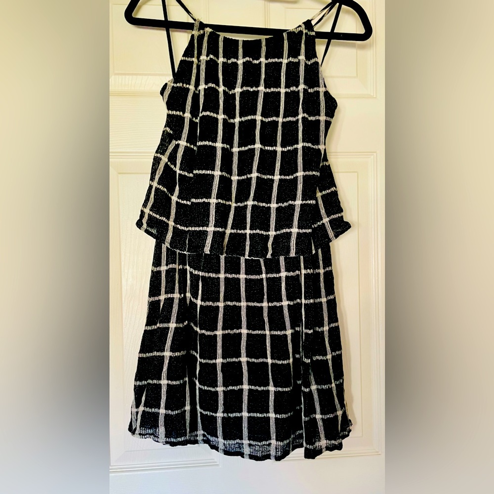Michael Stars Layered Halter dress/Plaid Mesh. Size small